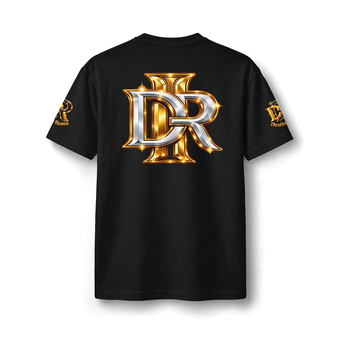 Destin Roma DR Luxury Oversized T- Shirt - Black & Gold