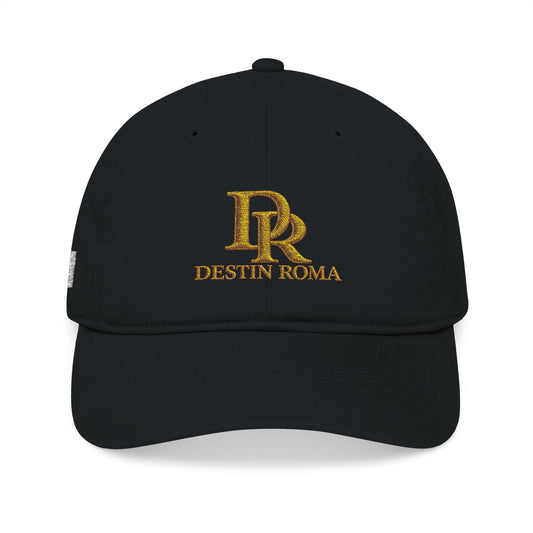 Destin Roma DR Premium Embroidered Baseball Cap - Black & Gold.
