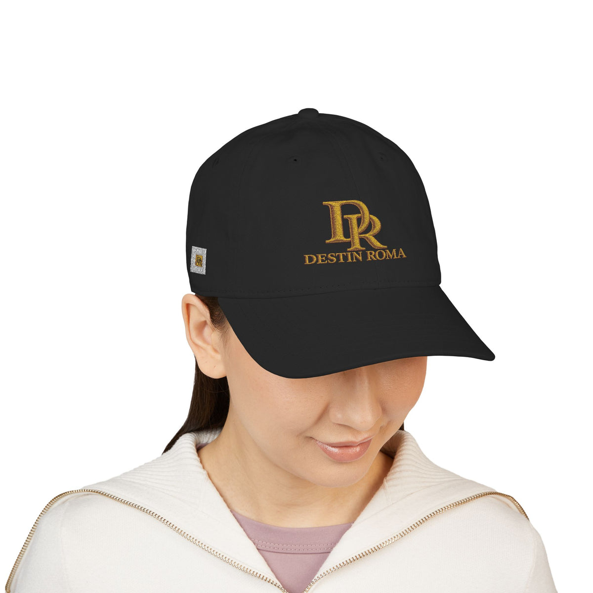 Destin Roma DR Premium Embroidered Baseball Cap - Black & Gold.