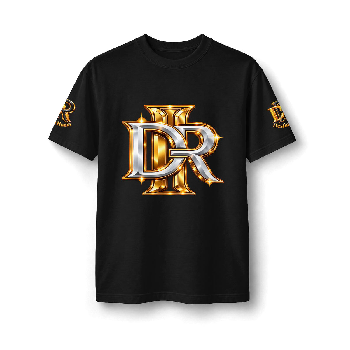 Destin Roma DR Luxury Oversized T- Shirt - Black & Gold